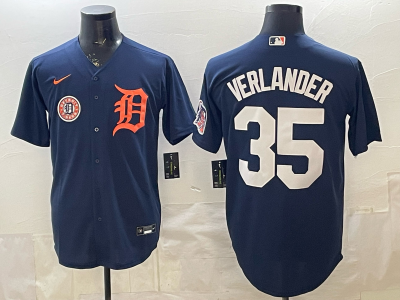 Men Detroit Tigers #35 Verlander blue Game Nike MLB Jersey032100105->detroit tigers->MLB Jersey